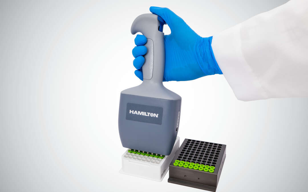 LabElite Handheld DeCapper In Action with Gloved Hand - 8-channel